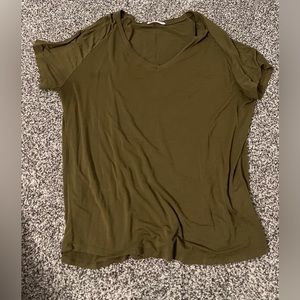 Olive green, flowy and lose fit shirt